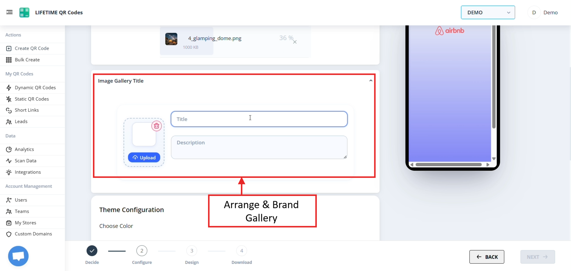 Step: Arrange & Brand Gallery